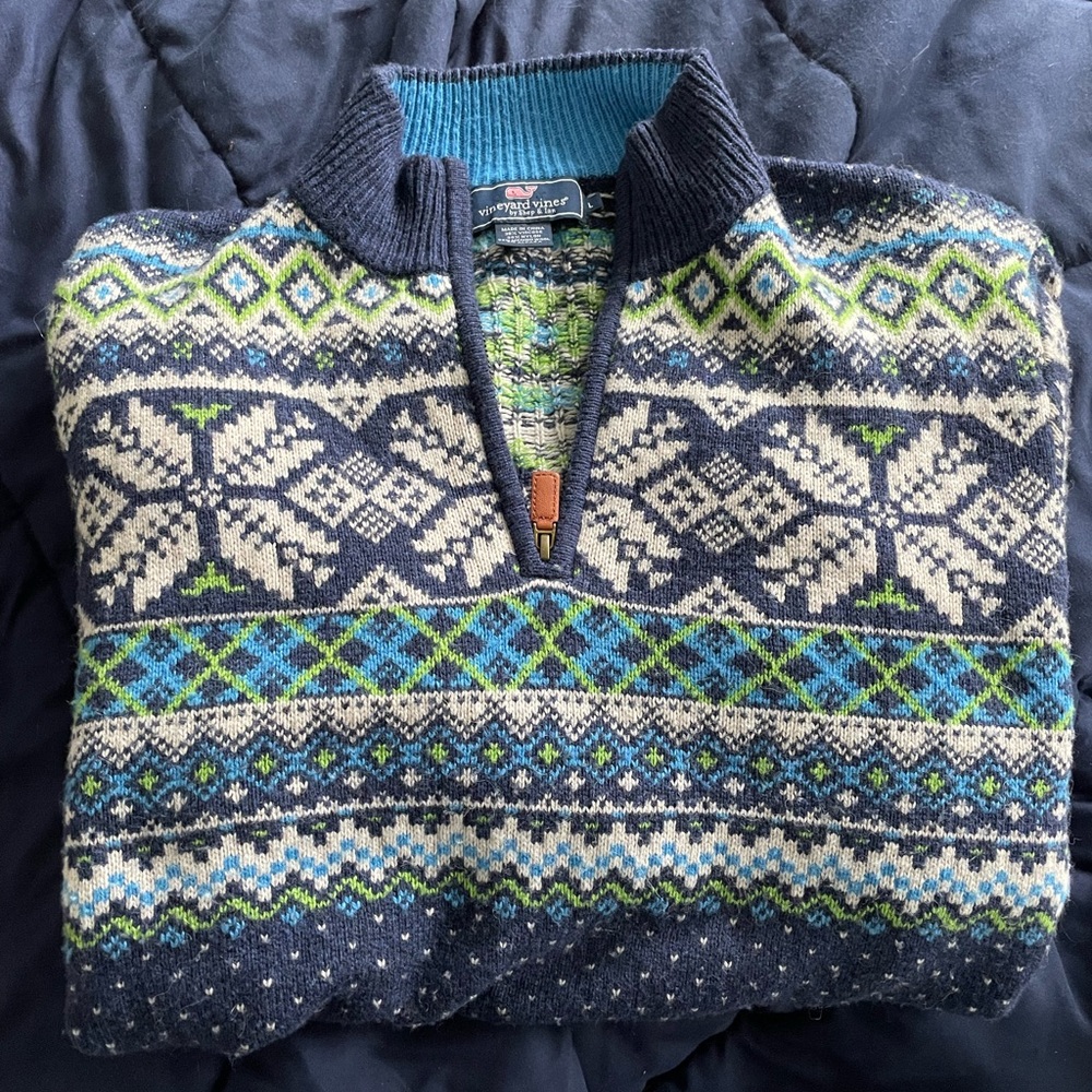 Vineyard Vines Mens Winter Pattern Sweater Size L